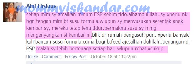 ESP bertenaga walau susukan kembar, susu cukup