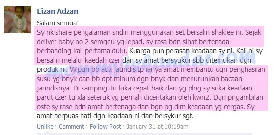 Set Bersalin Shaklee