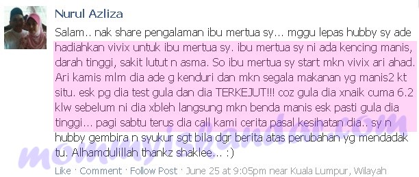 Vivix Membantu Merawat Pesakit Kencing Manis