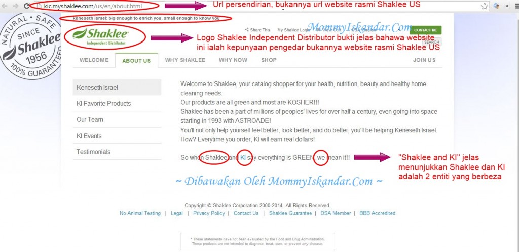 Shaklee Menyokong Israel?
