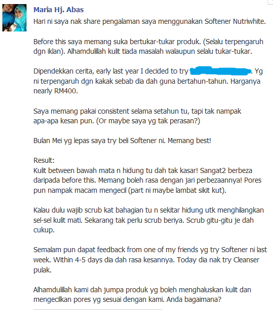 Testimoni Nutriwhite