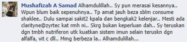 testimoni set resdung shaklee