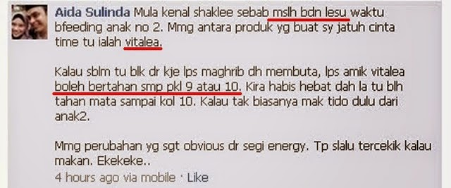 Vitalea Bantu Atasi Keletihan